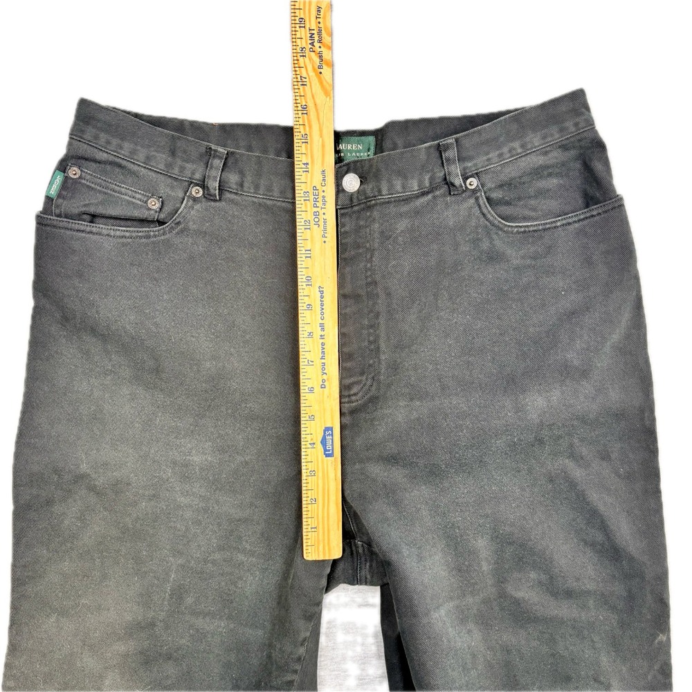 Lauren Ralph Lauren Womens 20W Faded Black Straight Leg High Rise Jeans Pants - Picture 4 of 6